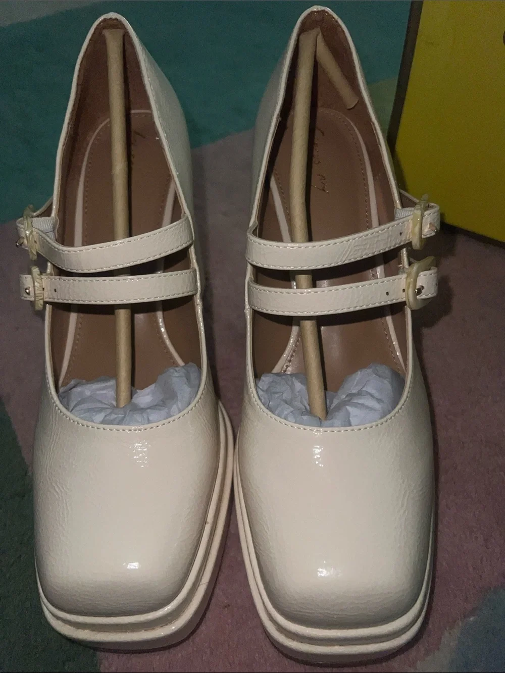 Circus by Sam Edelman Ivory Double-Strap Platform Mary Janes